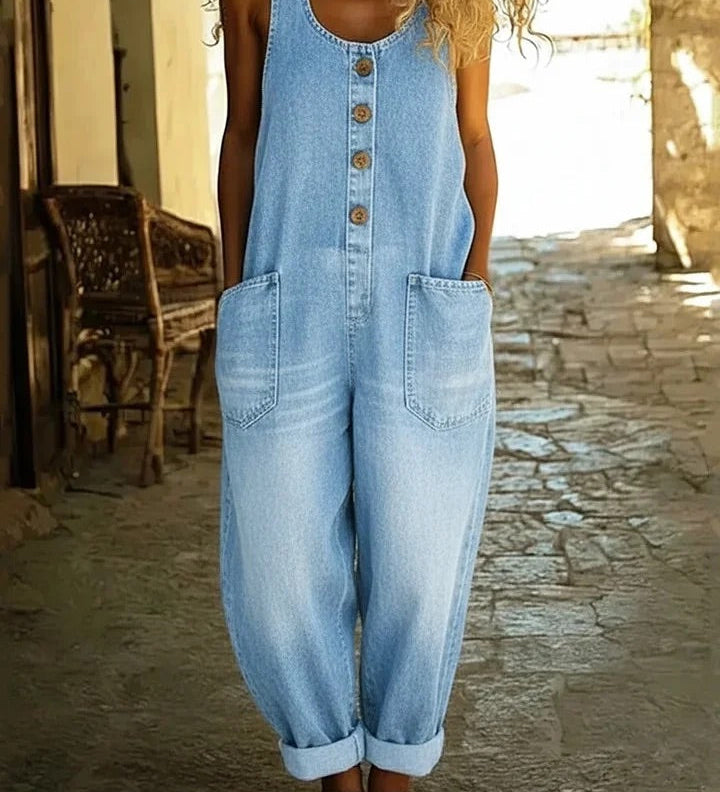 Saylor | Vintagepestyt puuvillaiset denim-haalarit